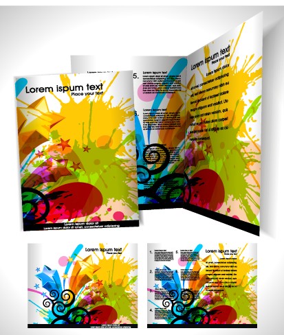 Business templates with cover brochure design vector 04