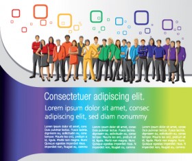 Business people with Business templates design vector 01