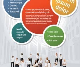 Business people with Business templates design vector 03