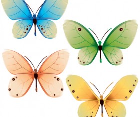 Beautiful Butterflies design elements vector 02