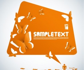 Set of Butterfly cloud for text design vector 02