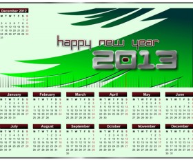 Set of Calendar grid 2013 design vector 02
