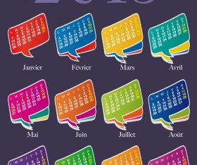 Set of Calendar grid 2013 design vector 02