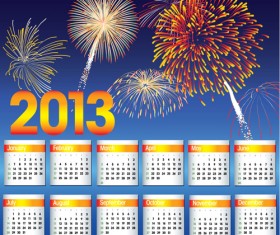 Set of Calendar grid 2013 design vector 04