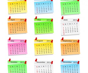 Set of Calendar grid 2013 design vector 08