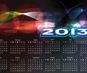 Set of Calendar grid 2013 design vector 09