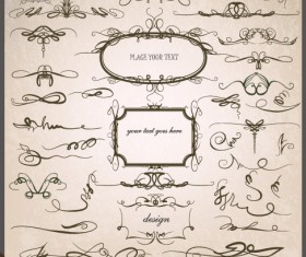 Elements of Calligraphic design vector 01