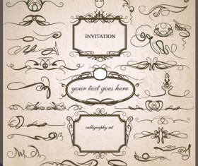 Elements of Calligraphic design vector 02