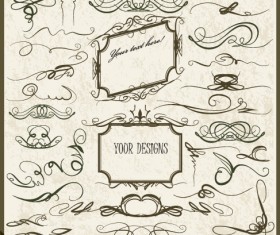 Elements of Calligraphic design vector 03