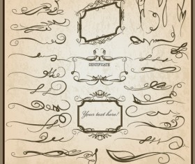 Elements of Calligraphic design vector 04