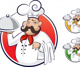 Chef with pizza vector material free download