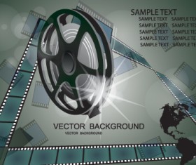 Vector set of Cinematograph backgrounds 01