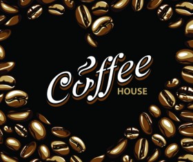 Set of Dark Coffee vector background 04