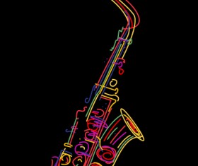 Color lines Musical instruments vector 01