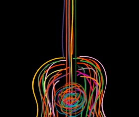 Color lines Musical instruments vector 02