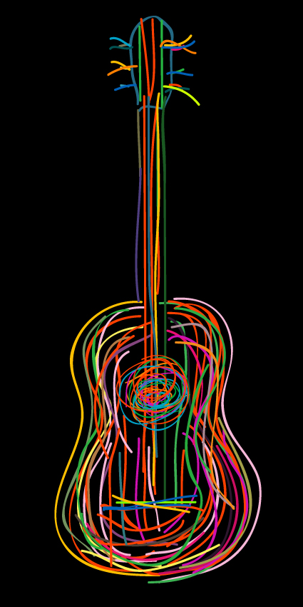 Color lines Musical instruments vector 02