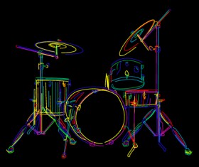 Color lines Musical instruments vector 03
