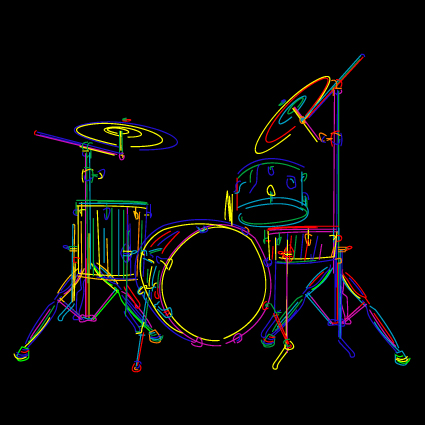 Color lines Musical instruments vector 03