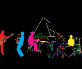 Color lines Musical instruments vector 04
