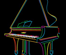 Color lines Musical instruments vector 05