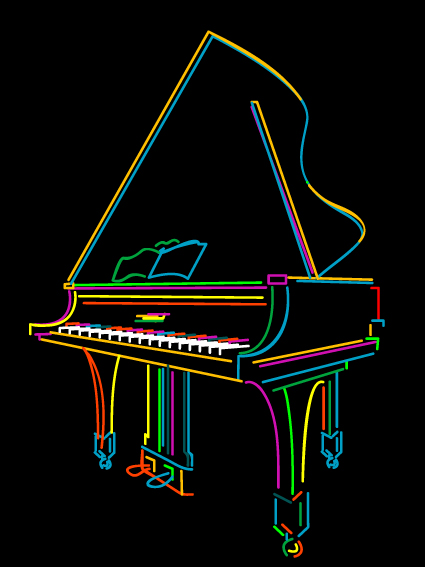 Color lines Musical instruments vector 05