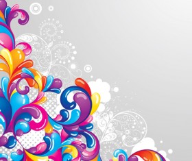 Set of Colored swirl vector backgrounds art 02