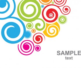 Set of Colored swirl vector backgrounds art 03