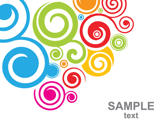 Set of Colored swirl vector backgrounds art 03