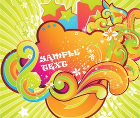 Set of Colored swirl vector backgrounds art 04