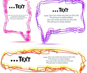 Colored lines Cloud for text design vector 01