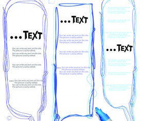 Colored lines Cloud for text design vector 02