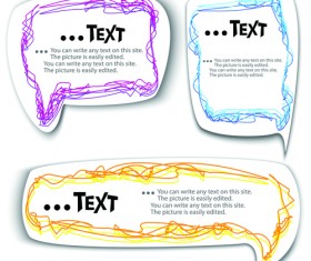 Colored lines Cloud for text design vector 03