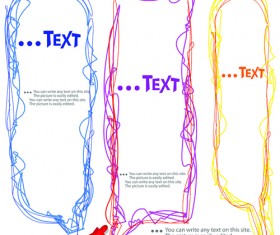 Colored lines Cloud for text design vector 04