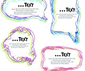 Colored lines Cloud for text design vector 05