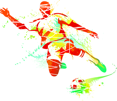 Colored sports elements vector art 01