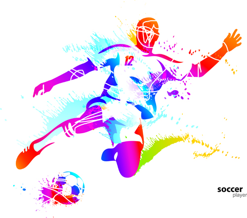 Colored sports elements vector art 02