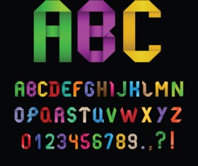 Set of Colorful Alphabet and numbers design vector 02