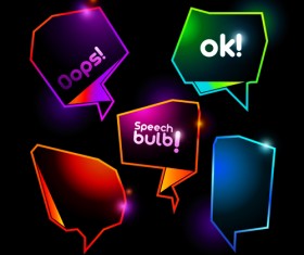 Shiny Colorful Speech Bubbles vector material 01