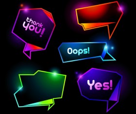 Shiny Colorful Speech Bubbles vector material 02