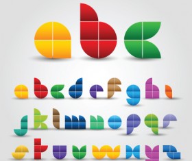 Creative Colorful decorative alphabet vector graphics 01