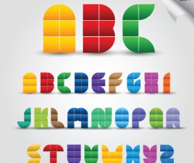 Creative Colorful decorative alphabet vector graphics 02