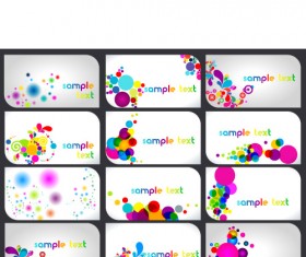 Abstract Colorful set of business cards elements vector 01