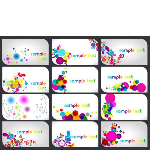 Abstract Colorful set of business cards elements vector 01