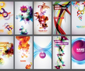 Abstract Colorful set of business cards elements vector 02