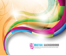 Shiny Colorful wave backgrounds art vector 05