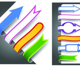 Colour bookmarks with arrow vector graphics 01