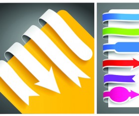 Colour bookmarks with arrow vector graphics 02