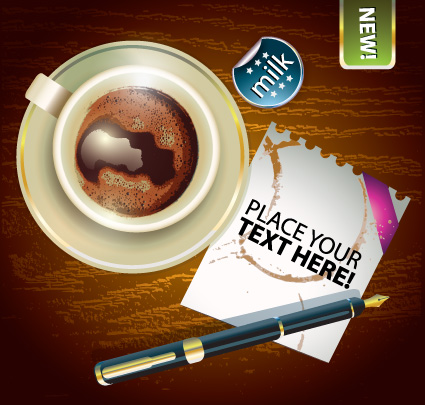 Creative elements Cup of coffee vector 03