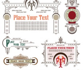 Decoration frames with label elements vector