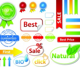 Personality stickers design elements vector 01